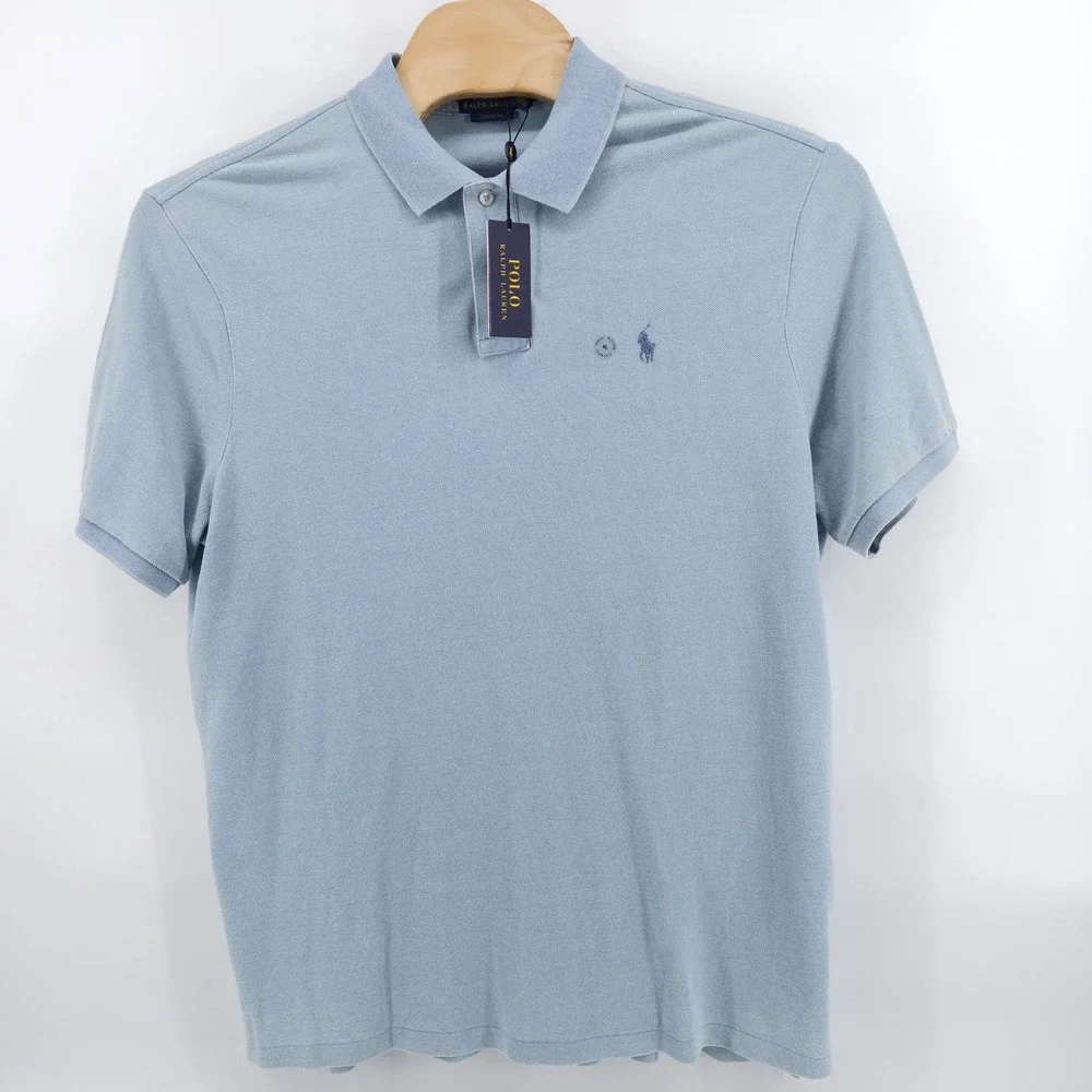 NEW Polo Ralph Lauren Classic Fit Polo Indigo Light Blue Short Sleeve Mens XL